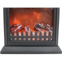 Lampada da Tavolo Lanterna Led Effetto Fuoco Camino con orologio 25x14x40 cm