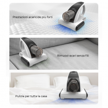Aspirapolvere senza fili ricaricabile con luce UV acari batteri tappeti pulizia