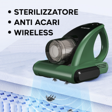Aspirapolvere senza fili ricaricabile con luce UV acari batteri tappeti pulizia