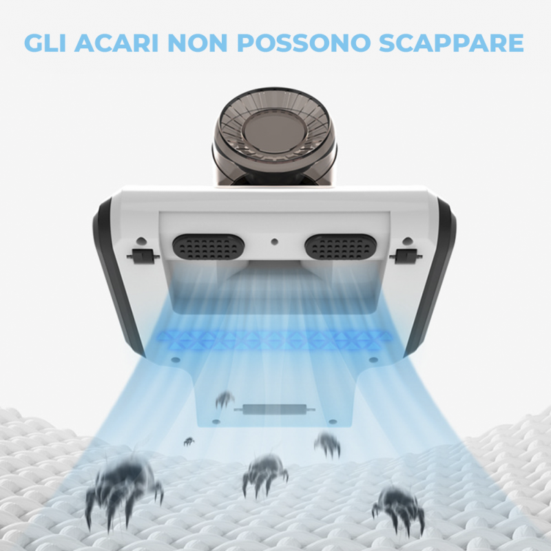 Hongu Aspirapolvere senza fili ricaricabile con luce UV acari batte...