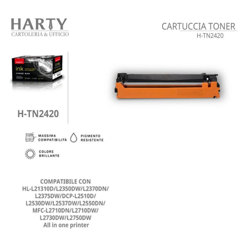 Harty Toner TN2420 compatibile Stampante Laser Brother MFC-L2710DW ...