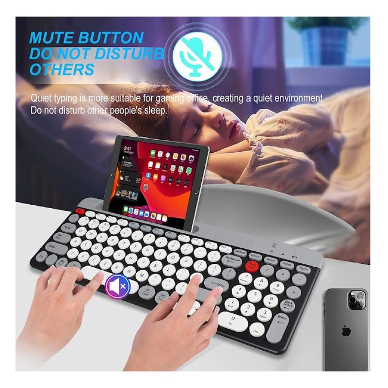 Andowl Tastiera bluetooth Ultra slim Wireless Compatibile Windows M...