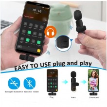 Microfono lavalier a clip wireless Bluetooth Senza fili iPhone Android USB C