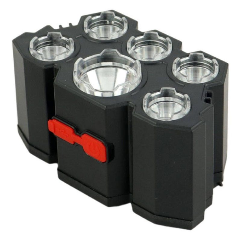 Torcia da Testa Lampada Frontale Ricaricabile 6 Led potente USB Pes...