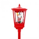 Lampione Natale con Luce LED Scena Natalizia Motorizzata Neve Musica 180cm rosso