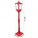 Lampione Natale con Luce LED Scena Natalizia Motorizzata Neve Musica 180cm rosso