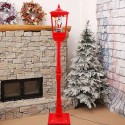Lampione Natale con Luce LED Scena Natalizia Motorizzata Neve Musica 180cm rosso
