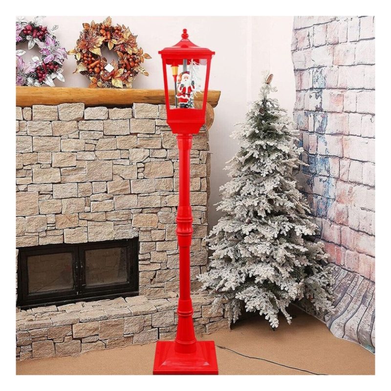 Hongu Lampione Natale con Luce LED Scena Natalizia Motorizzata Neve...