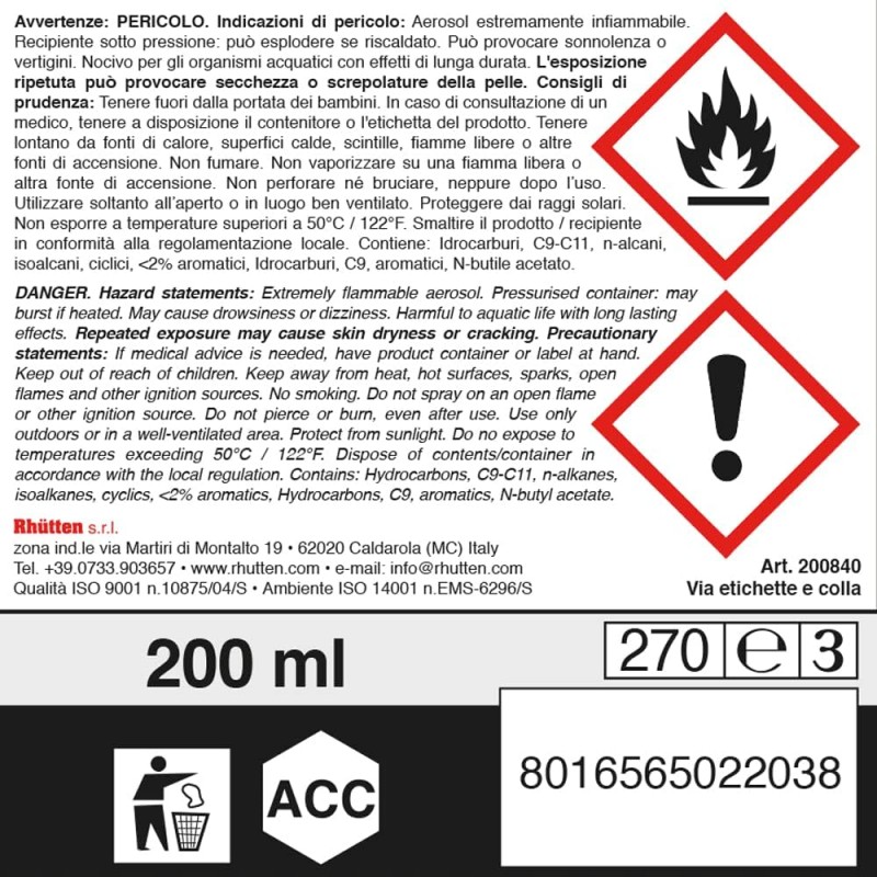 Rhutten Spray Rimuovi Etichette e adesivi elimina residui di colla ...