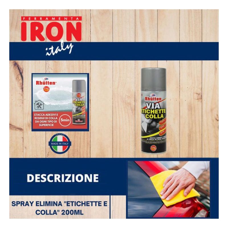 Rhutten Spray Rimuovi Etichette e adesivi elimina residui di colla ...