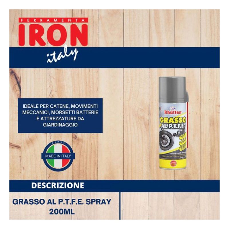 Rhutten Grasso al PTFE bomboletta spray da 200 ML lubrificante anti...