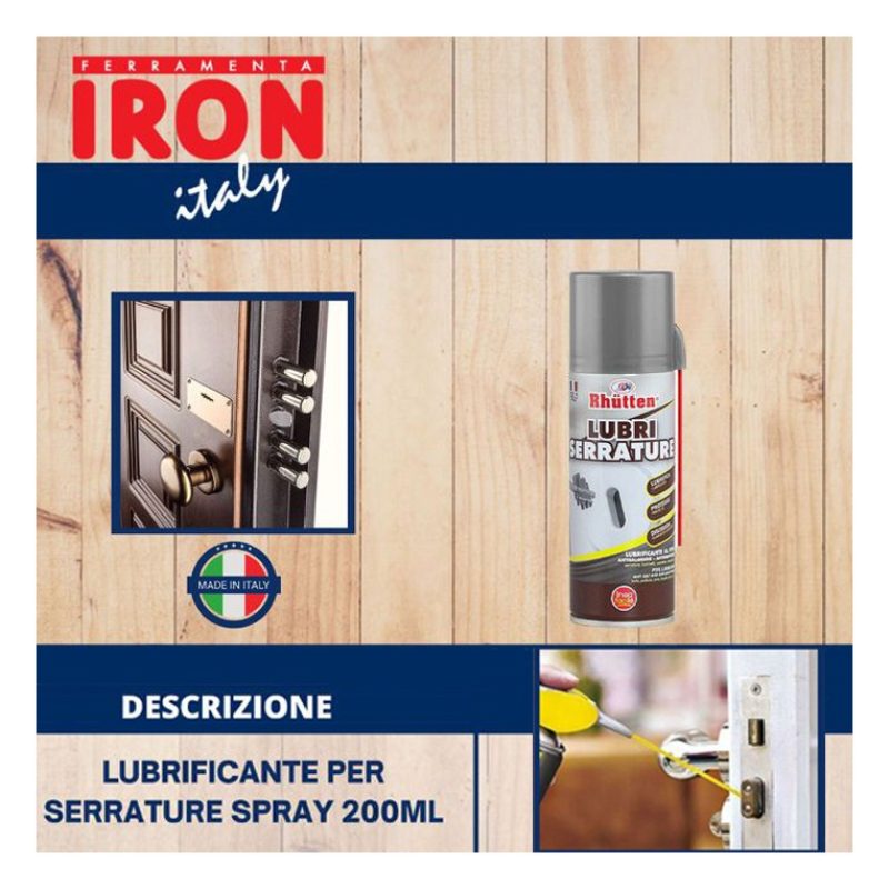 Rhutten Lubrificante Per Serrature Spray meccanismi da 200 ML Rhutt...