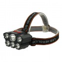 Torcia da Testa Lampada Frontale Ricaricabile 6 Led potente  USB Pesca Caccia 