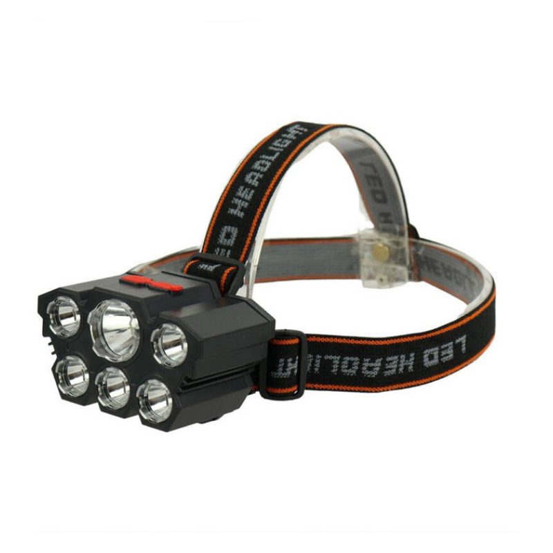 Torcia da Testa Lampada Frontale Ricaricabile 6 Led potente USB Pes...