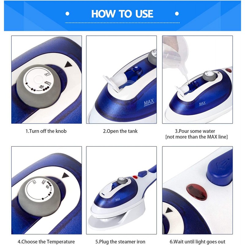 Ferro Da Stiro Verticale Portatile G6 - 2 In 1, 0.7 Libbre, 10 Minuti Di Vapore Continuo - Foto 4