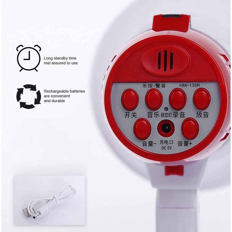 Hongu Megafono portatile altoparlante amplificatore voce ricaricabi...