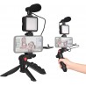 Hongu Kit vlogger professionale 4 in 1 treppiede cellulare con micr...