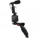 Kit vlogger professionale 4 in 1 treppiede cellulare con microfono e luce led