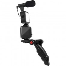 Kit vlogger professionale 4 in 1 treppiede cellulare con microfono e luce led