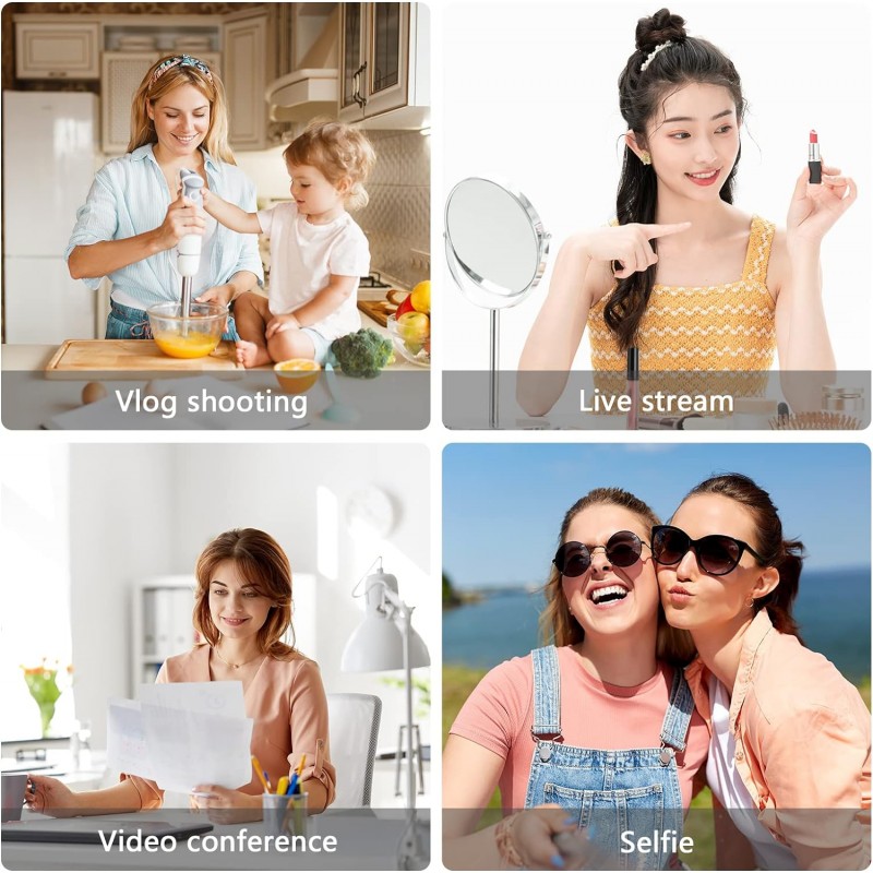 Hongu Kit vlogger professionale 4 in 1 treppiede cellulare con micr...