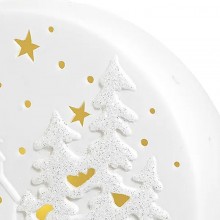 Decorazione natalizia paesaggio in ceramica bianca a Luce LED addobbo 12x5x11cm