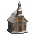 Lampada Natalizia Casetta Scenario ceramica Luci LED Decorazioni Natale 11x20cm