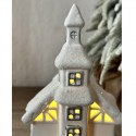 Lampada Natalizia Casetta Scenario ceramica Luci LED Decorazioni Natale 11x20cm