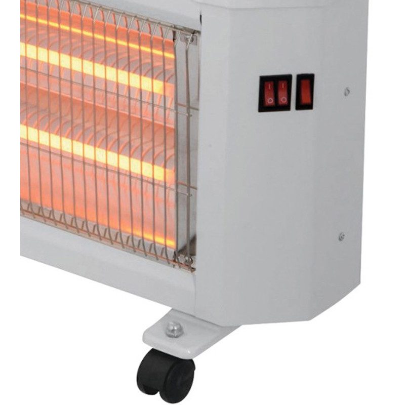 DCG Stufa al quarzo 5 elementi ruote 2000 W 3 Potenze riscaldamento...