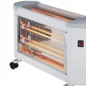 Stufa al quarzo 5 elementi ruote 2000 W 3 Potenze riscaldamento 54x23x48.5cm