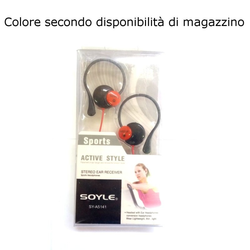 SYA5141 sport archetto cavo jack 3,5 mm cuffietta controllo riproduzione SYA5141 sport archetto cavo jack 3,5 mm cuffietta controllo riproduzione