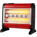 Stufa Quarzo 4 Elementi 1600W 2 Potenze Funzione Turbo e Deumidificatore Rosso