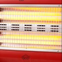 Stufa Quarzo 4 Elementi 1600W 2 Potenze Funzione Turbo e Deumidificatore Rosso