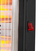 Stufa Quarzo 4 Elementi 1600W 2 Potenze Funzione Turbo e Deumidificatore Rosso