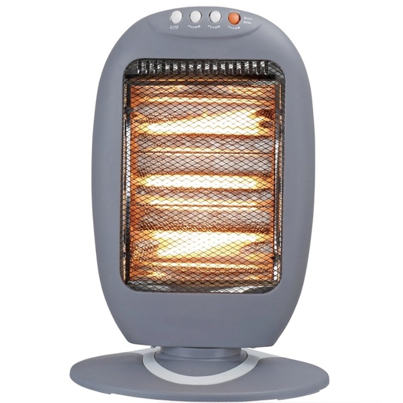 Stufa al quarzo elettrica 3 elementi riscaldante oscillante 1200W Potenza Regola