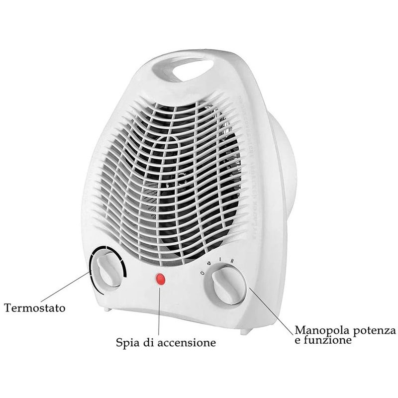 DCG Caldobagno Termoventilatore stufa Elettrico 1000W / 2000W Scald...