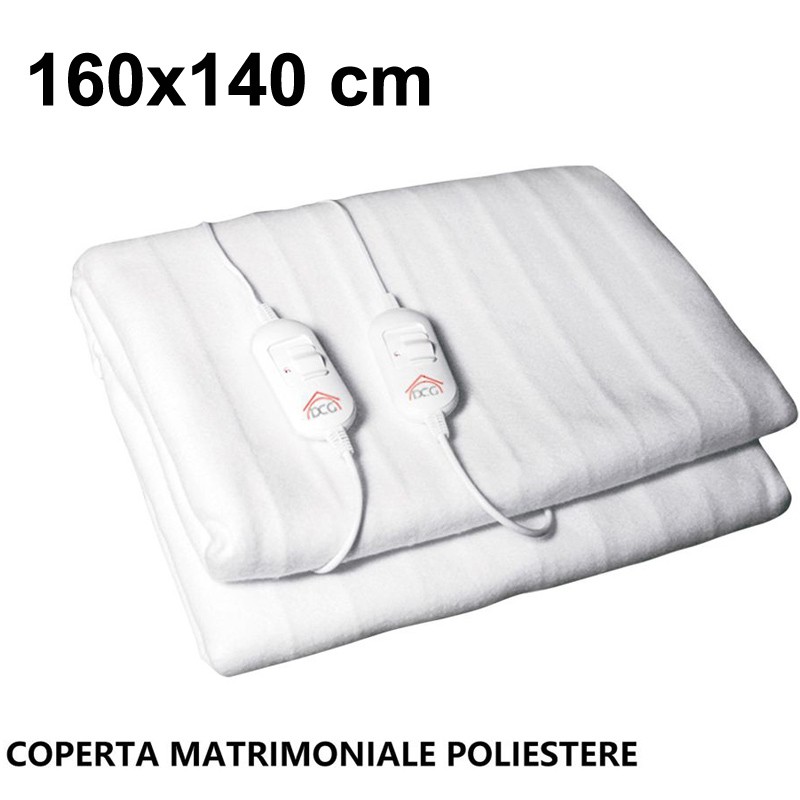 DCG Scaldasonno matrimoniale Scaldaletto elettrico 160x140 cm Termo...