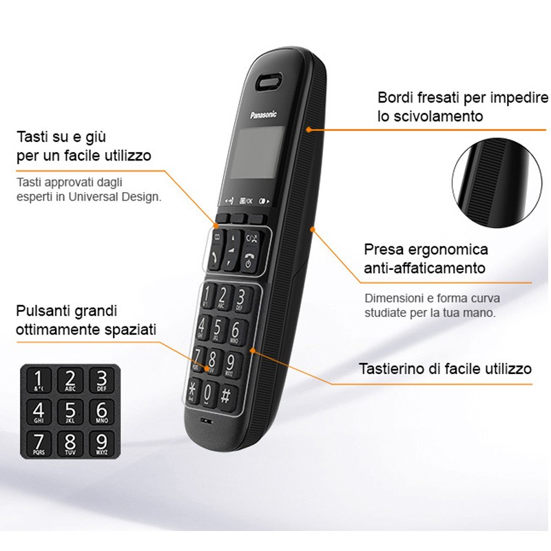 Panasonic Panasonic KX-TGB610 Telefono Cordless DECT 50 Voci ID Chi...