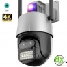 Hongu Telecamera IP 4MP 4K esterno WiFi PTZ 2 obiettivo 8X zoom vid...