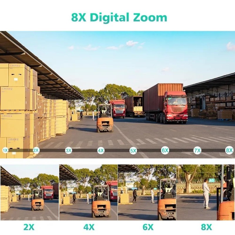 Hongu Telecamera IP 4MP 4K esterno WiFi PTZ 2 obiettivo 8X zoom vid...