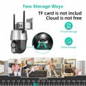 Telecamera IP 4MP 4K esterno WiFi PTZ 2 obiettivo 8X zoom videosorveglianza CCTV