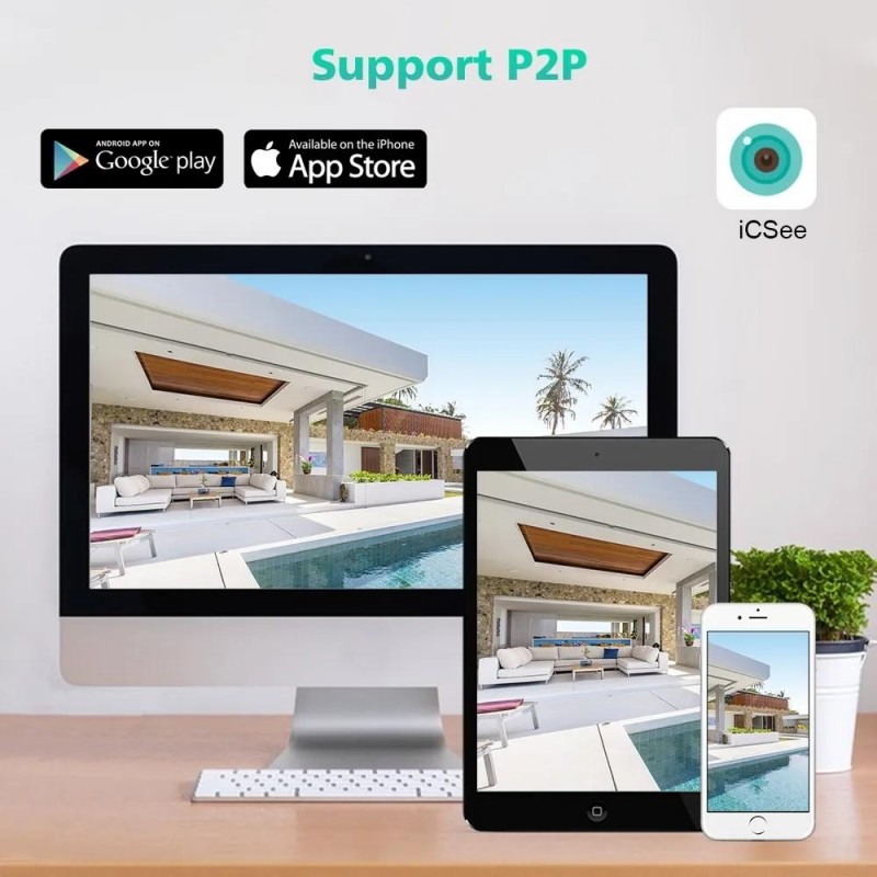 Hongu Telecamera IP 4MP 4K esterno WiFi PTZ 2 obiettivo 8X zoom vid...