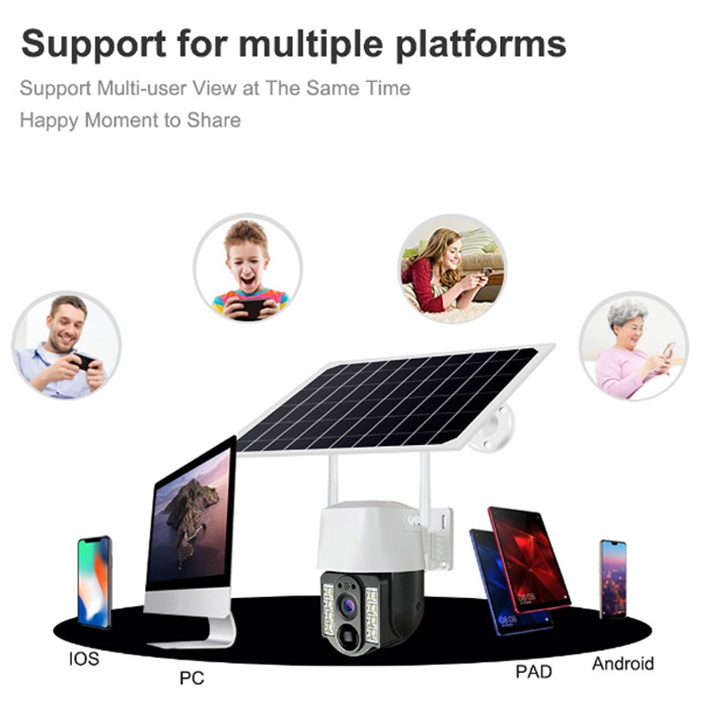 Hongu Telecamera IP Solare 4G SIM WIFI HD Videosorveglianza motoriz...