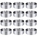Posacenere/Portacenere in acciaio rotondo bar pub ristorante esterno 12pz 10cm