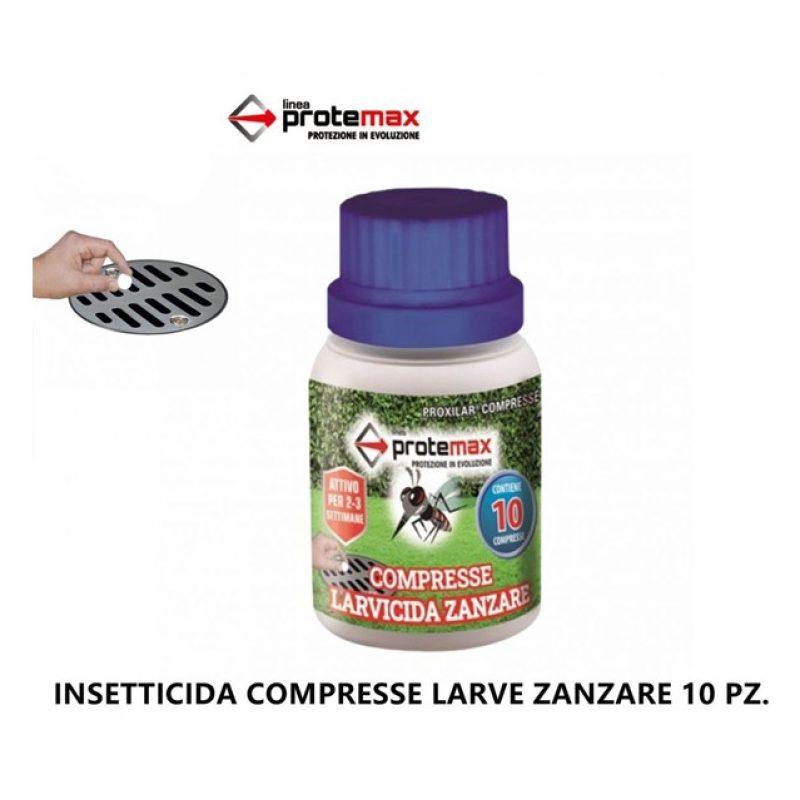 Protemax Insetticida In 10 Compresse Concentrato Larve Zanzare Pozz...