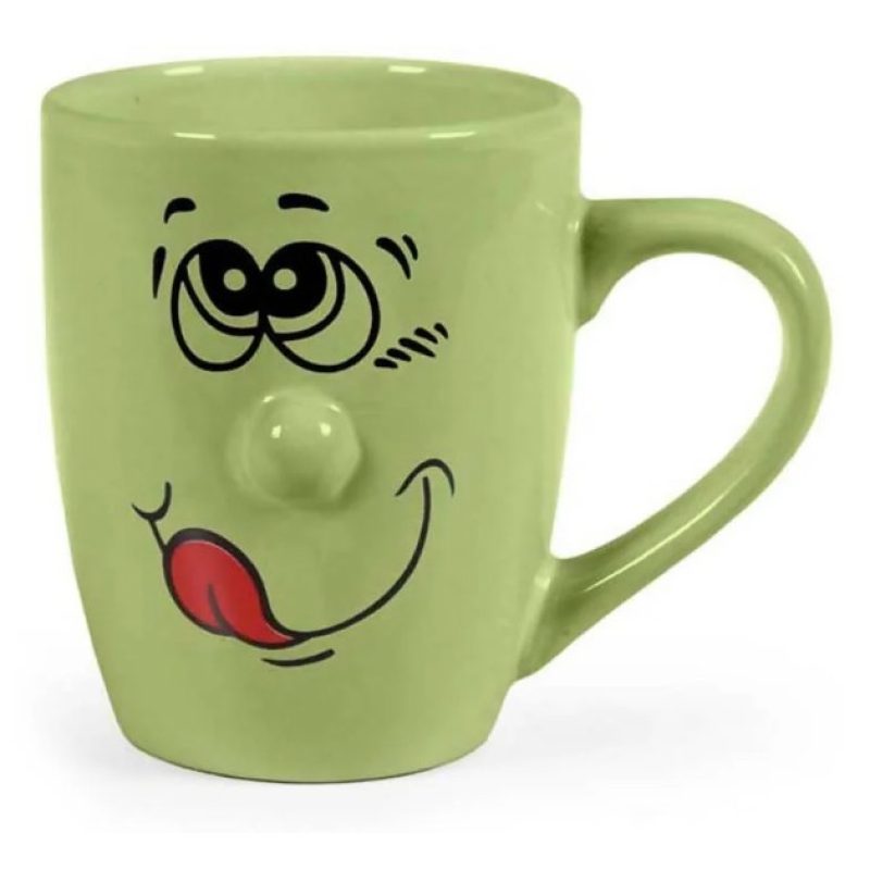 Gicos 2 Tazzone Tazza Latte Mug Colazione in Ceramica con facce buf...