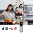 Stabilizzatore A 3 Assi Per Smartphone Con Treppiede Gimbal luce led bluetooth