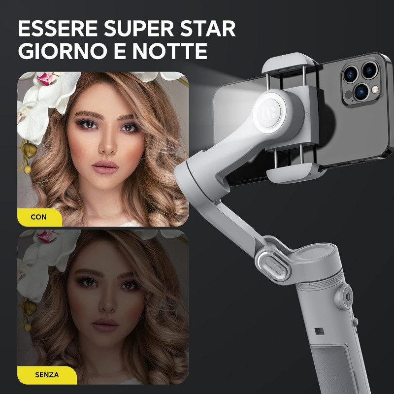 Aochuan Stabilizzatore A 3 Assi Per Smartphone Con Treppiede Gimbal...