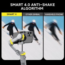 Stabilizzatore A 3 Assi Per Smartphone Con Treppiede Gimbal luce led bluetooth