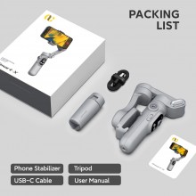 Stabilizzatore A 3 Assi Per Smartphone Con Treppiede Gimbal luce led bluetooth