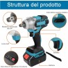 Aotuo Avvitatore a Impulsi Brushless 400Nm doppia batteria 48v con ...